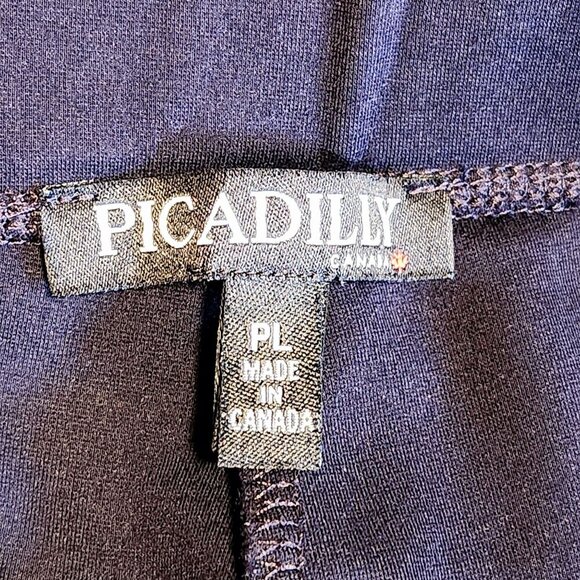 Picadilly Petite Straight Leg Pant Women's PL‎ Pull-On Deep Navy Blue No Pockets - Picture 4 of 5